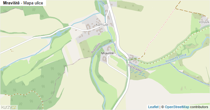 Mraviště - mapa ulice
