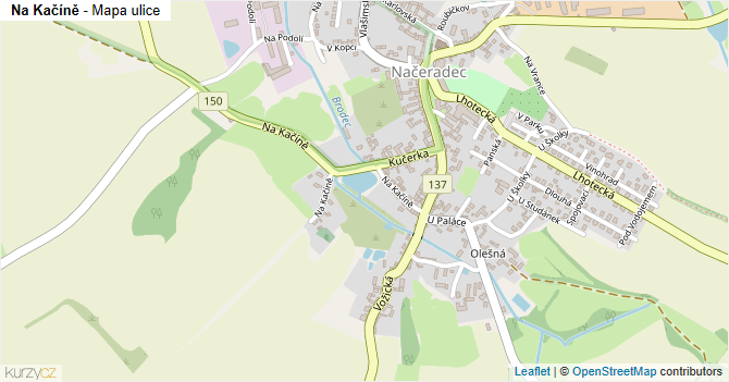 Na Kačíně - mapa ulice