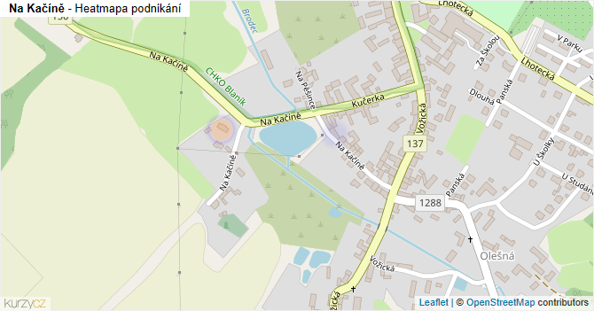 Na Kačíně - mapa podnikání