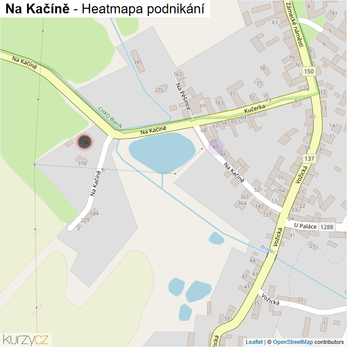 Mapa Na Kačíně - Firmy v ulici.