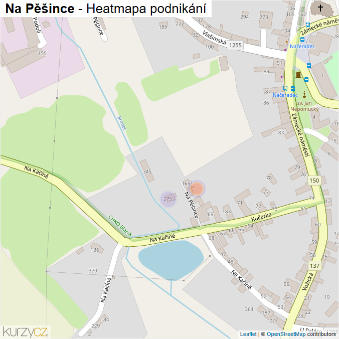 Mapa Na Pěšince - Firmy v ulici.