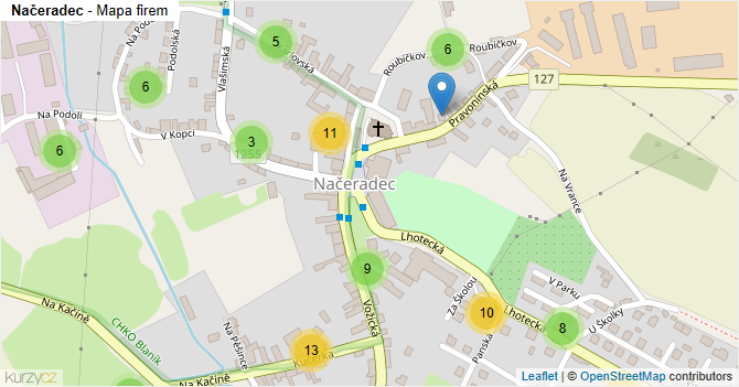Načeradec - mapa firem