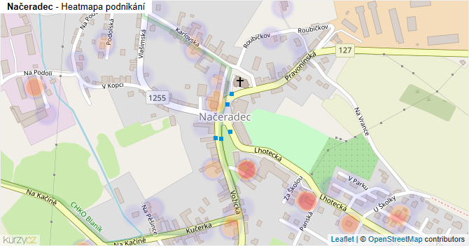 Načeradec - mapa podnikání