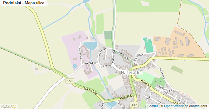 Podolská - mapa ulice