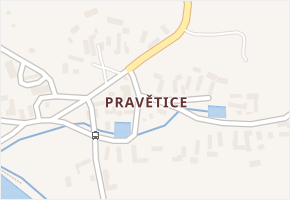 Pravětice v obci Načeradec - mapa části obce
