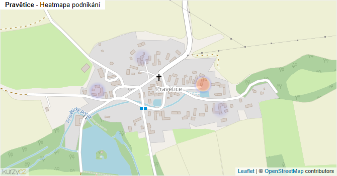 Pravětice - mapa podnikání