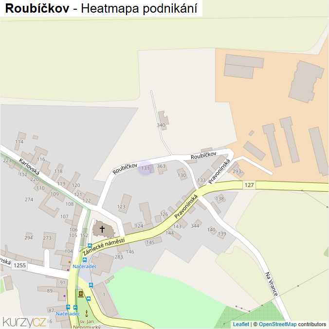 Mapa Roubíčkov - Firmy v ulici.