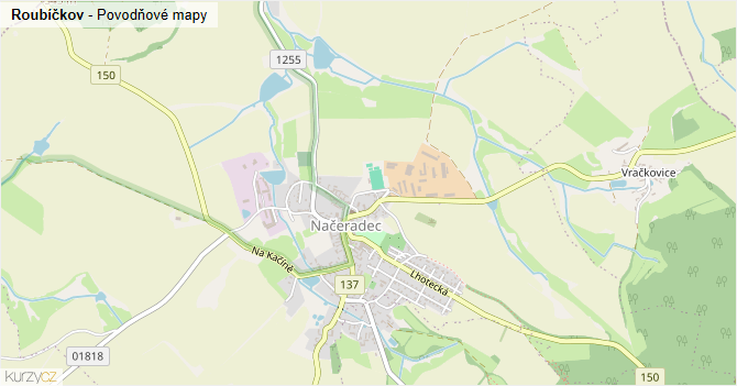 Roubíčkov - záplavové mapy stoleté vody