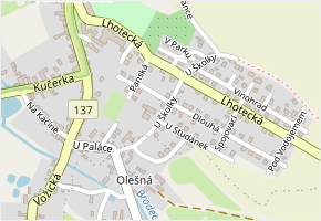 U Školky v obci Načeradec - mapa ulice