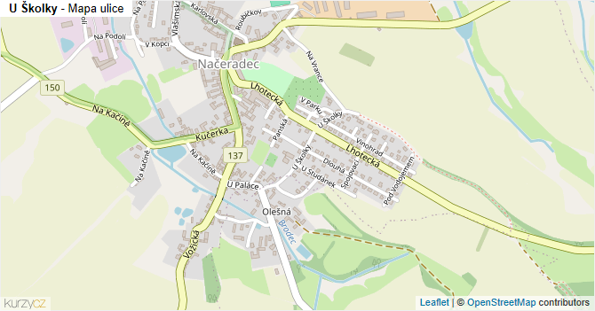 U Školky - mapa ulice