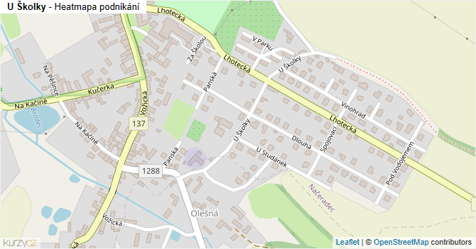U Školky - mapa podnikání