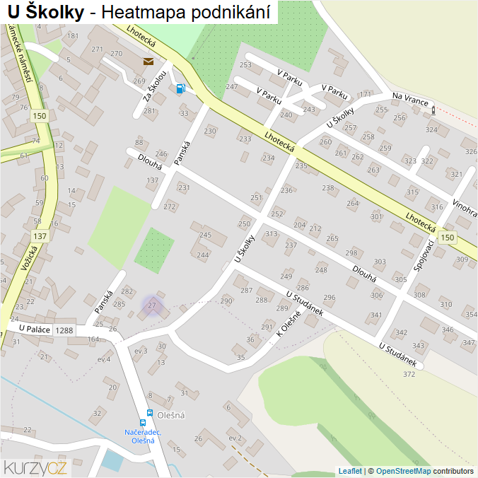 Mapa U Školky - Firmy v ulici.