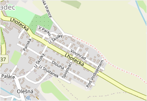 Vinohrad v obci Načeradec - mapa ulice