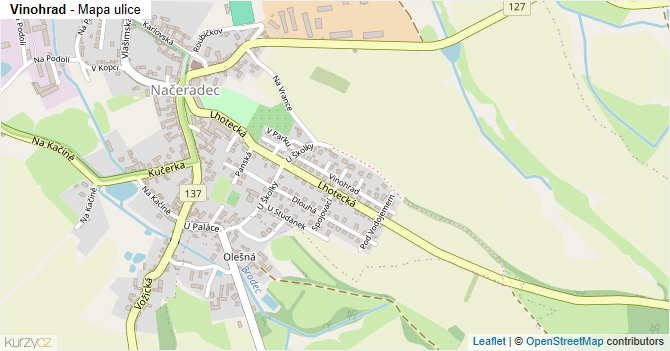 Vinohrad - mapa ulice