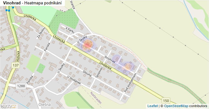 Vinohrad - mapa podnikání