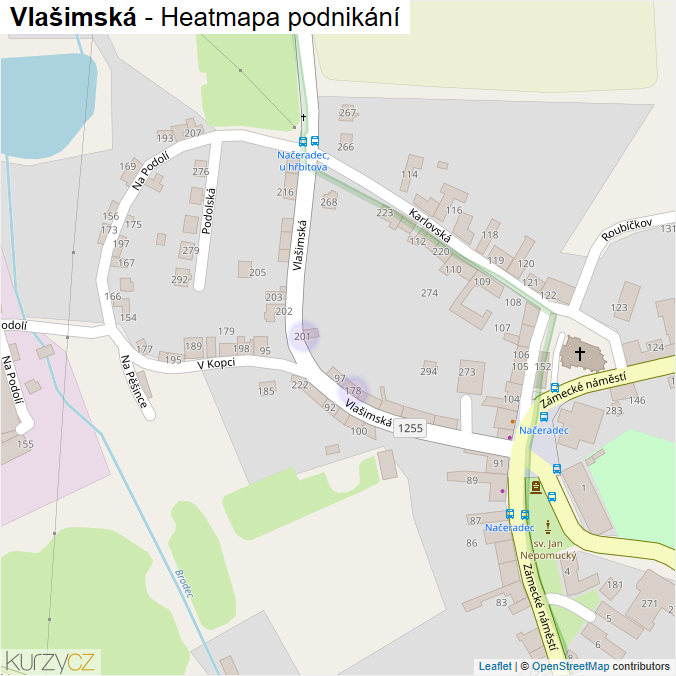 Mapa Vlašimská - Firmy v ulici.