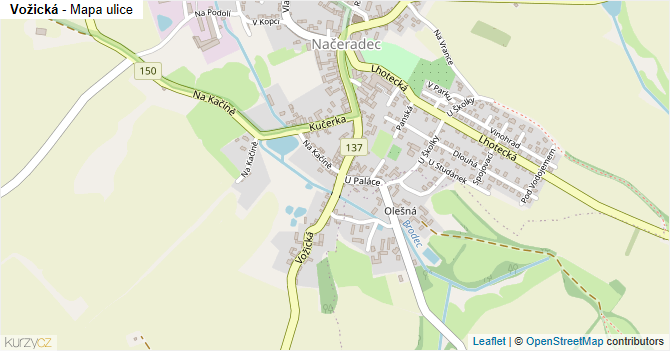 Vožická - mapa ulice
