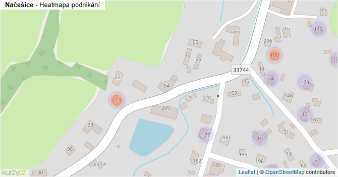 Načešice - mapa podnikání
