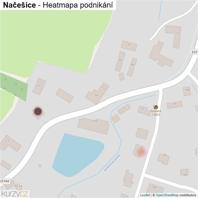 Mapa Načešice - Firmy v obci.