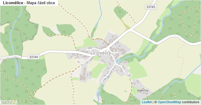 Licomělice - mapa části obce