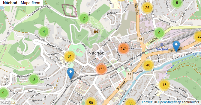 Náchod - mapa firem