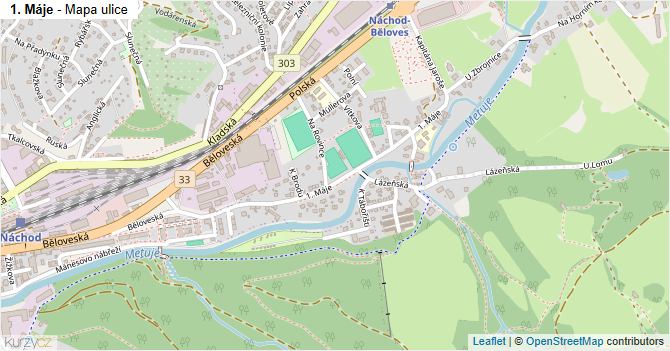 1. Máje - mapa ulice