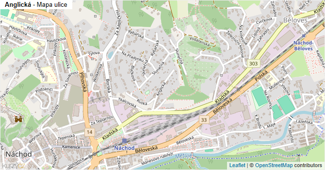 Anglická - mapa ulice