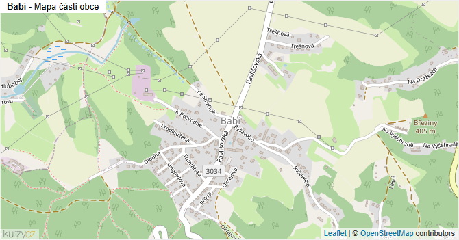 Babí - mapa části obce