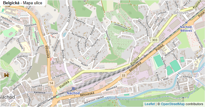 Belgická - mapa ulice