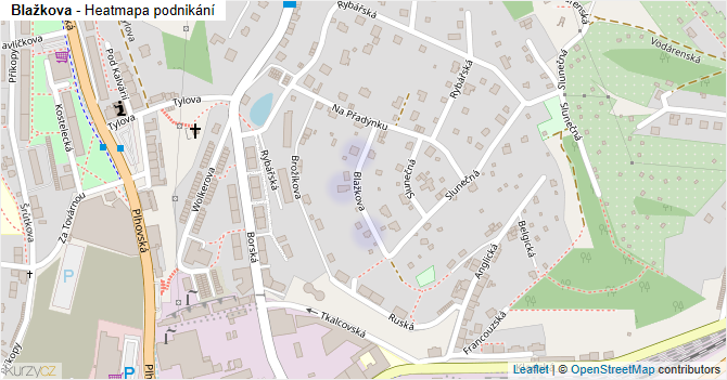 Blažkova - mapa podnikání