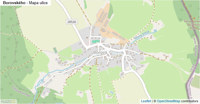 Borovského - mapa ulice