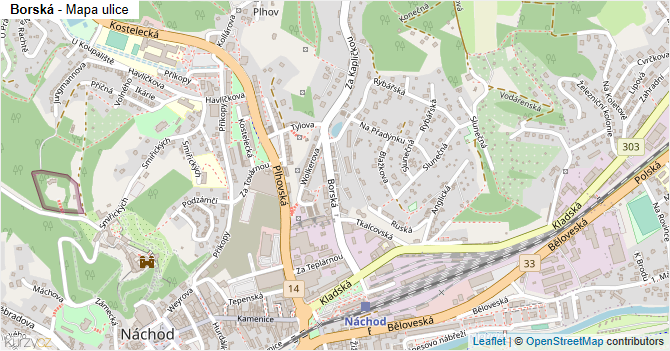 Borská - mapa ulice