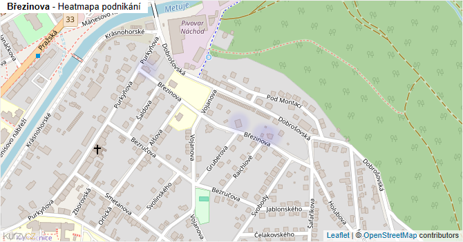 Březinova - mapa podnikání