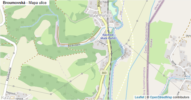 Broumovská - mapa ulice