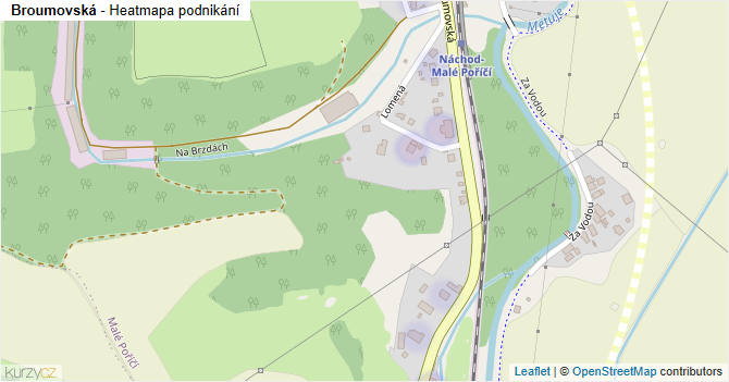 Broumovská - mapa podnikání