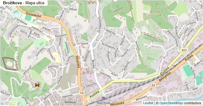 Brožíkova - mapa ulice