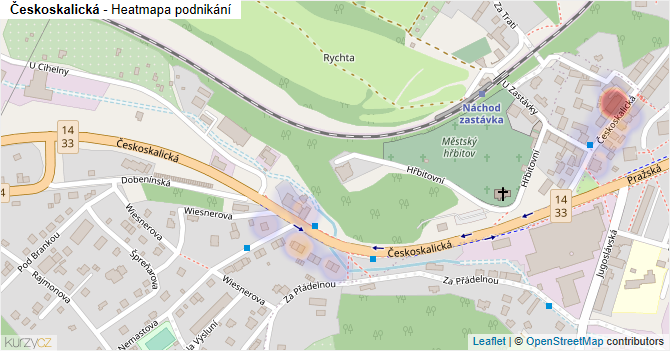 Českoskalická - mapa podnikání