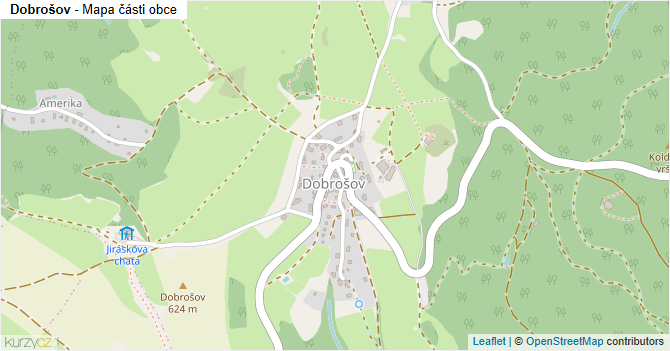 Dobrošov - mapa části obce