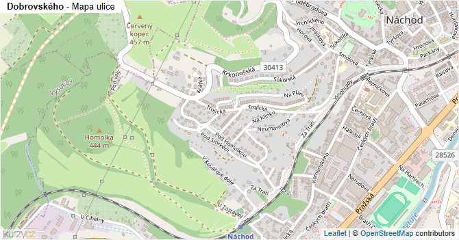 Dobrovského - mapa ulice