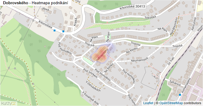Dobrovského - mapa podnikání