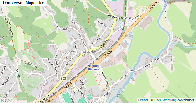 Doubicova - mapa ulice