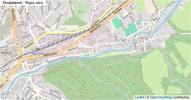 Družstevní - mapa ulice