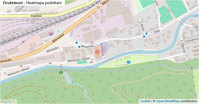 Družstevní - mapa podnikání