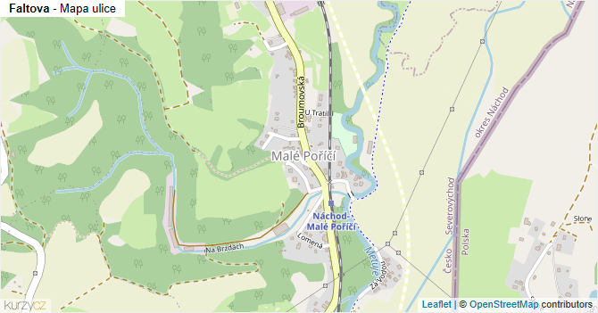 Faltova - mapa ulice