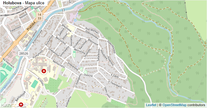 Holubova - mapa ulice