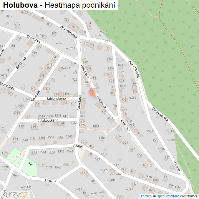 Mapa Holubova - Firmy v ulici.