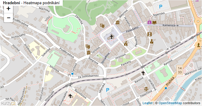 Hradební - mapa podnikání