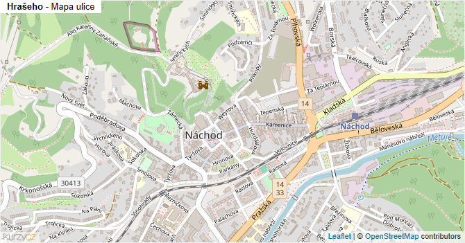 Hrašeho - mapa ulice