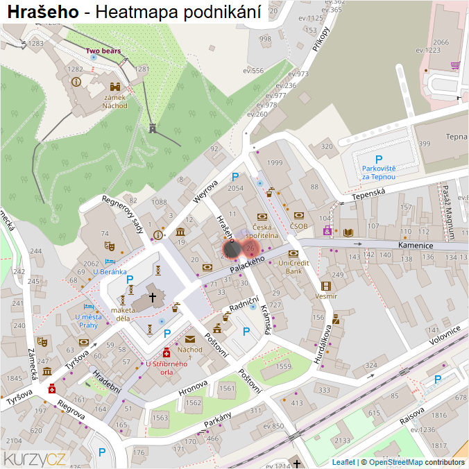 Mapa Hrašeho - Firmy v ulici.