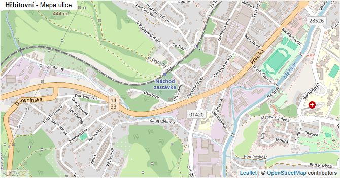 Hřbitovní - mapa ulice